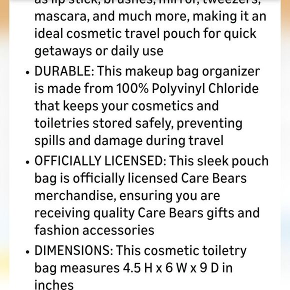 Care Bears Cloud Co Cheer Bear 2-PC Travel Cosmetic Case Set - Picture 14 of 16